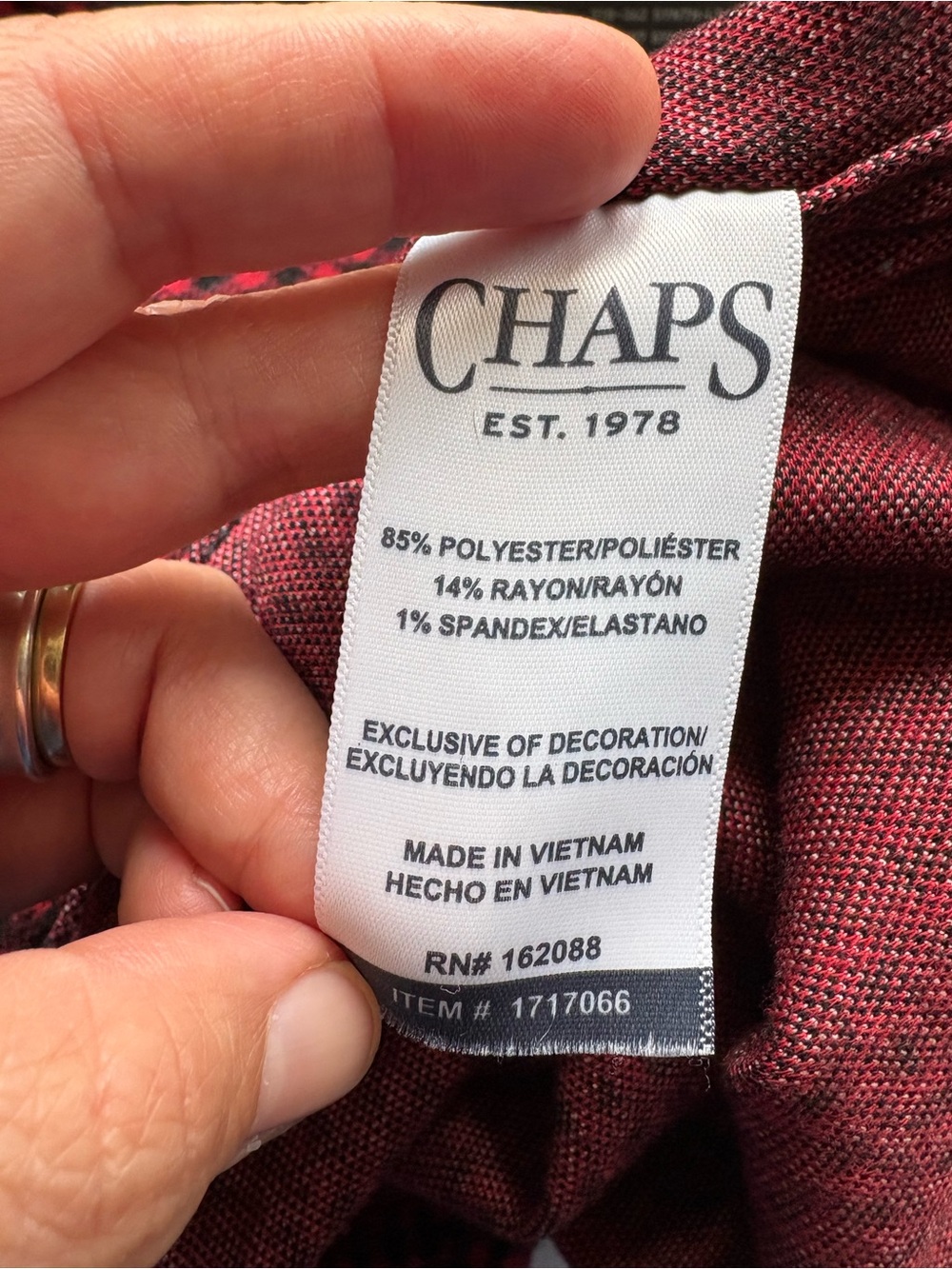 Chaps Ralph Lauren Buffalo Check Button Down L - Picture 7 of 7